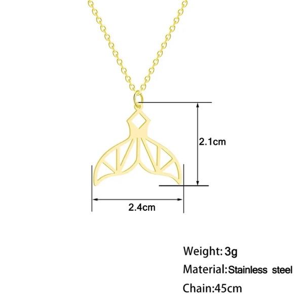 ROSE GOLD Mermaid Tail Stainless Steel Necklace - Picture 3 of 3
